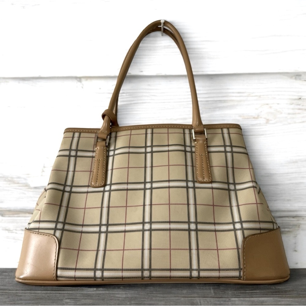 Liz Claiborne Plaid Tan Women's Handbag shoulder bag lined pockets and zipper